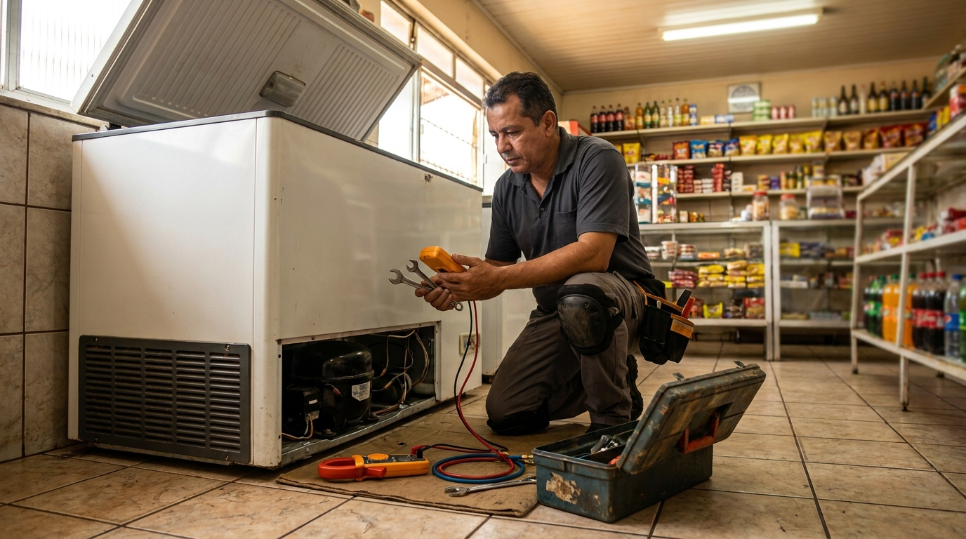 Técnico de conserto de freezer em residência em Ribeirão Preto‑SP