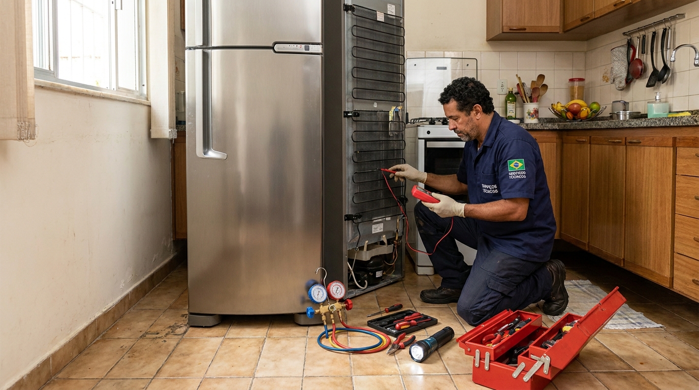 Técnico de conserto de geladeira em residência em Ribeirão Preto‑SP